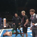 超豪華なリング上！棚橋・オカダ・飯伏・オスプレイ・後藤・ジェイが並び立つ。内藤哲也は蚊帳の外...