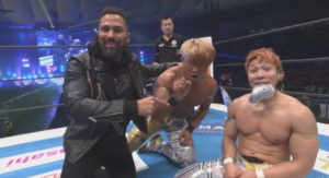 ファールカップで金的対策をしたSHOとYOHがIWGPジュニアタッグを奪還